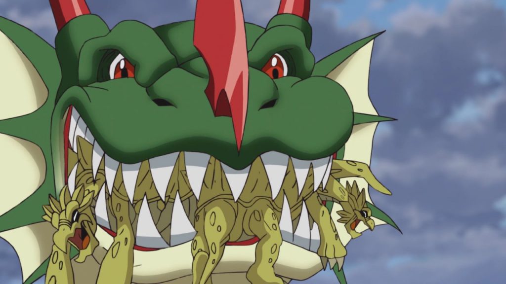 Groundramon devorando os Tortomons em Digimon Adventure