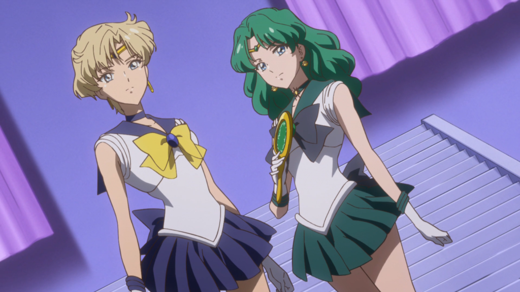 Sailor Uranus e Sailor Neptune 
Reprodução Crunchyroll