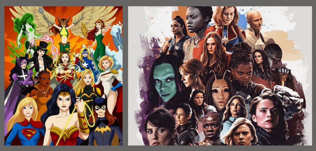 Heroínas mulheres da DC Comics e da Marvel Comics.