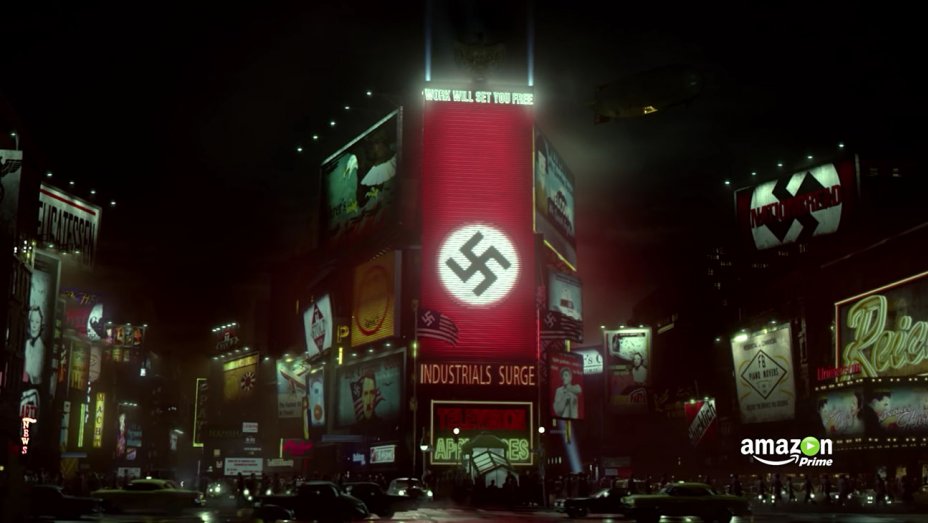 Times Square em uma realidade alternativa da serie The Man in the High Castle.