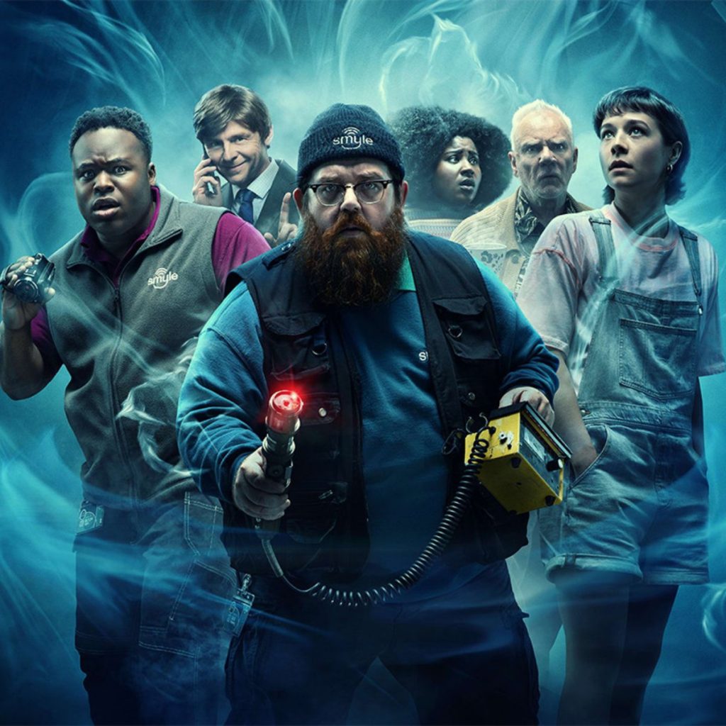 Poster de Thruth Seekers com tosod os personagens principais da serie, envoltos numa aura de mistério  