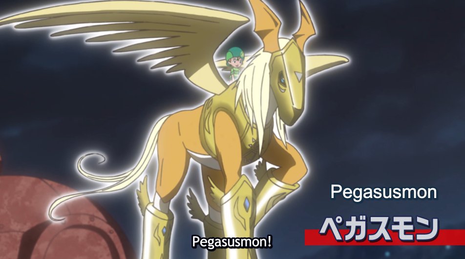 Patamon Digivolveu para Pegasusmon em Esperança que Voa pelos Céus