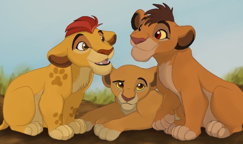 Kion, Kiara e Kopa em O Rei Leão