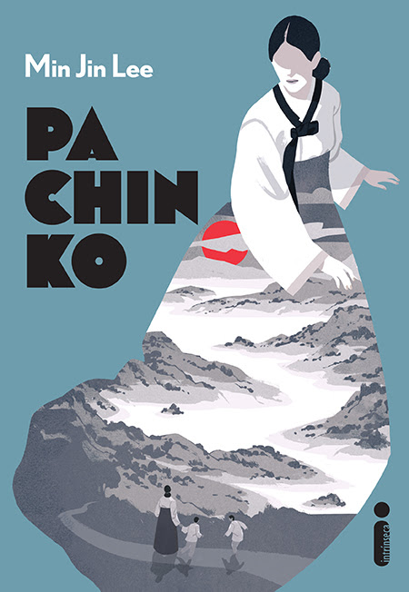 Capa do livro Pachinko, da Intrínseca, mostrando uma mulher asiática desenhada.