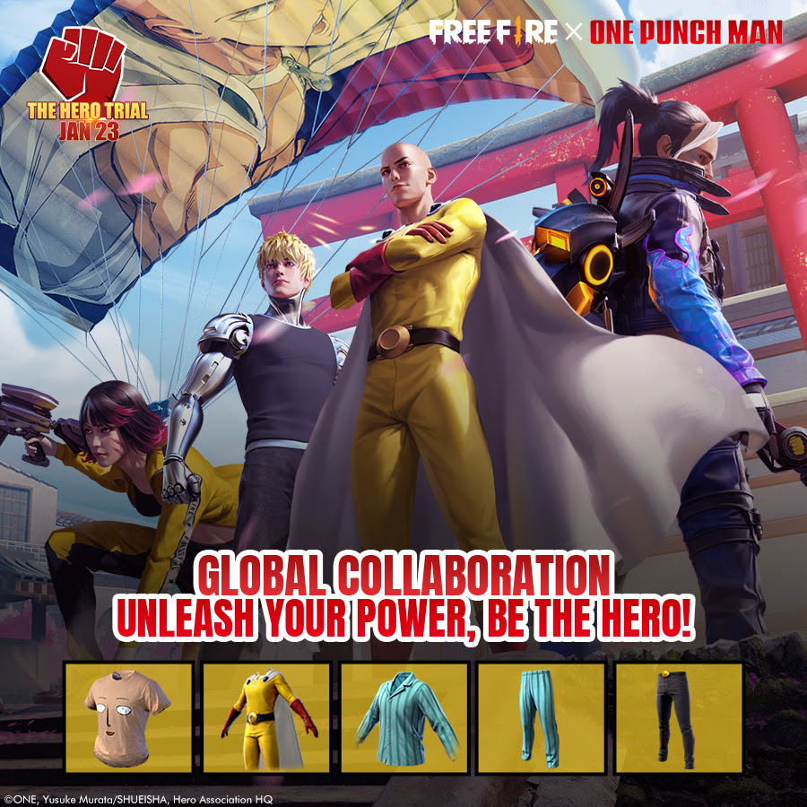 Free Fire e anime One-Punch Man