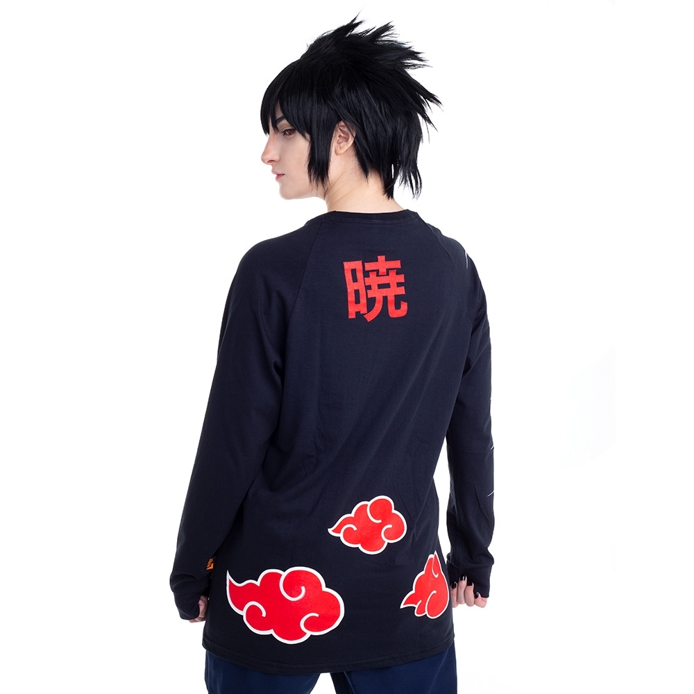 Camiseta Manga Longa Naruto Akatsuki Piticas