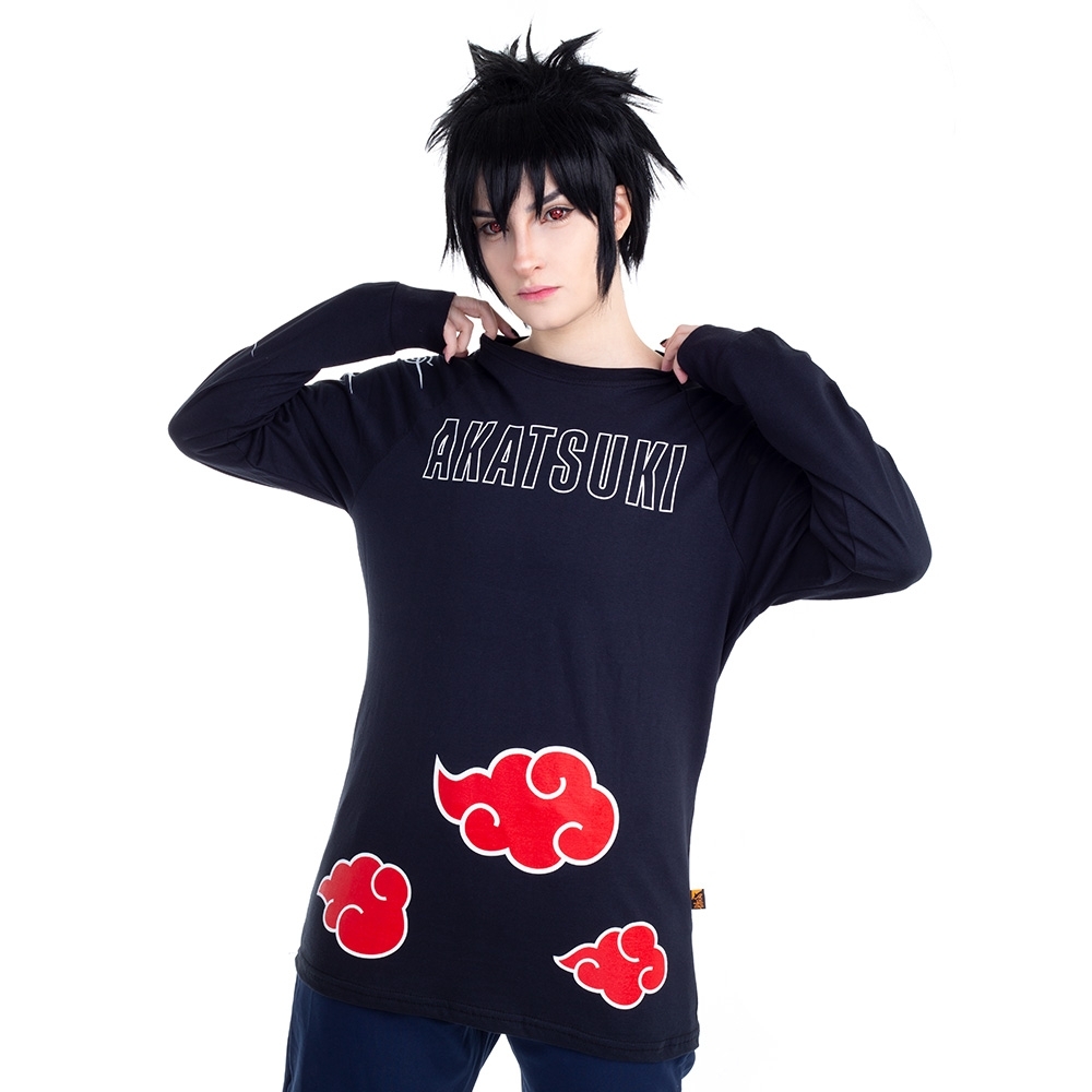 Camiseta Manga Longa Naruto Akatsuki Piticas