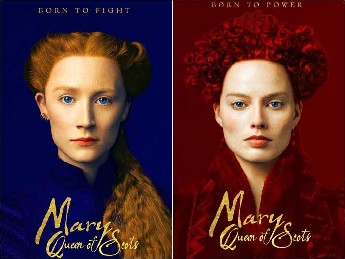 A foto mostra as atrizes Saoirse Ronan como rainha Mary e Margot Robbie como Elizabeth I para o filme Duas Rainhas (Mary Queen of Scots) 