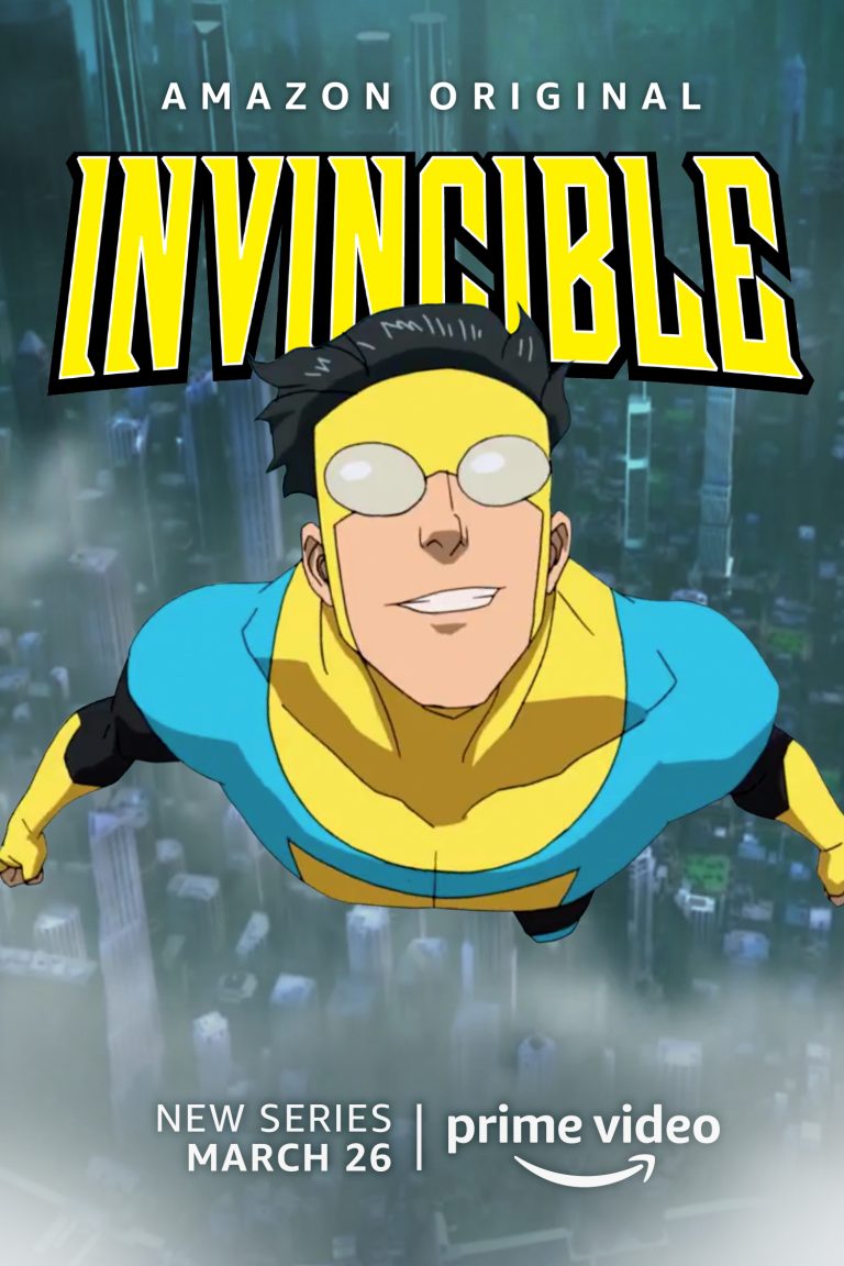 A Foto mostra o protagonista de Invincible, Mark Grayson, voando. Otageek