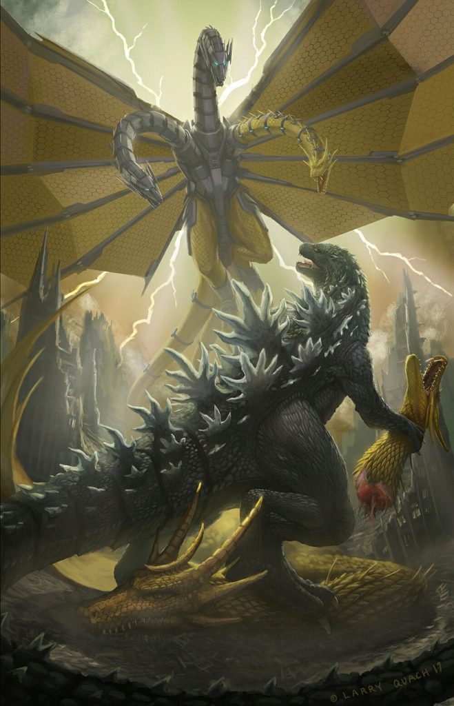 Mecha King Ghidorah VS Godzilla