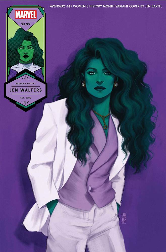 Capa variante de Mulheres da Marvel com She-Hulk