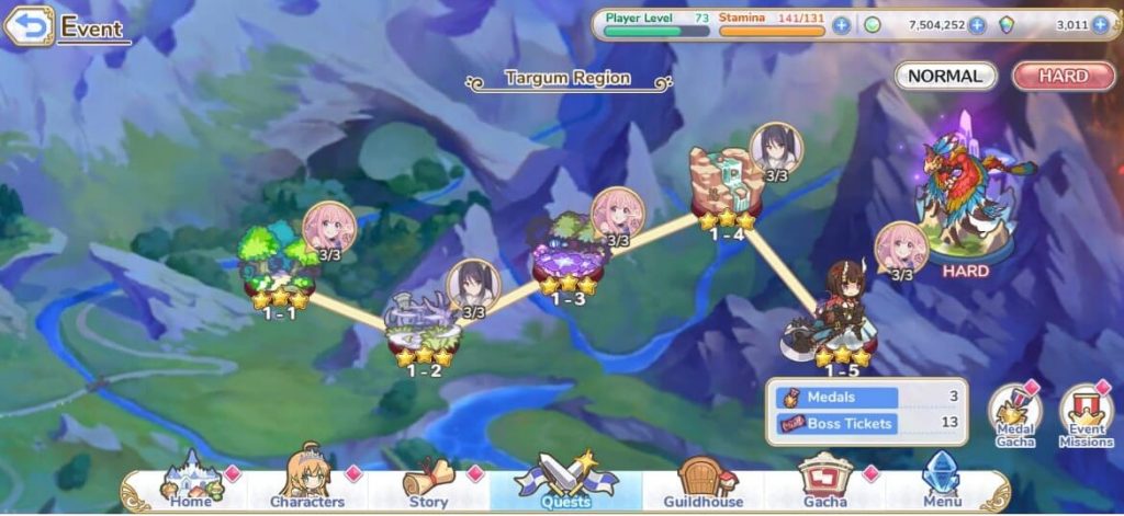 Imagem do mapa hard do evento O presente perfeito de Hatsune de Princess Connect Otageek