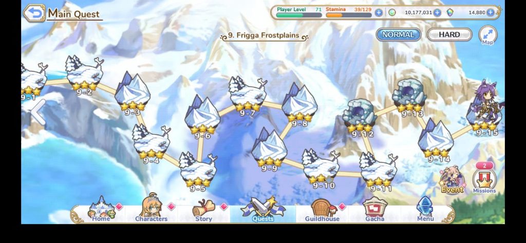 Arte do mapa nevado de Princess Connect - Otageek