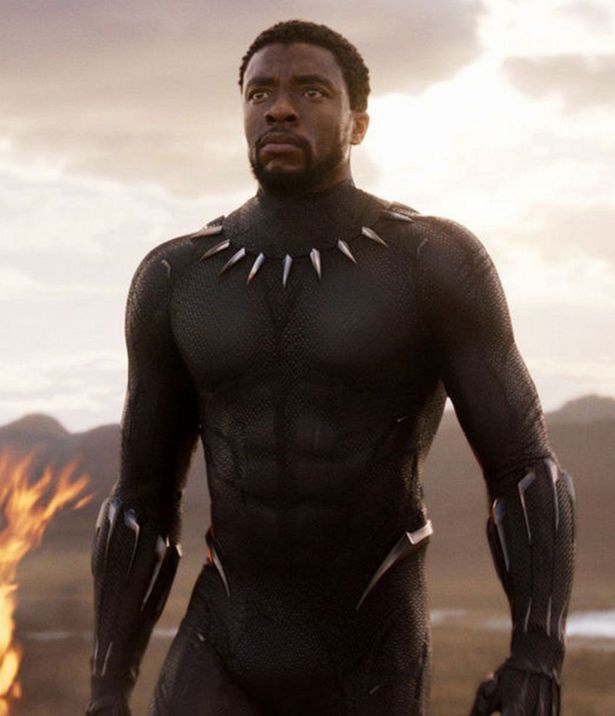 O ator Chadwick Boseman caracterizado de seu iconico personagem Pantera Negra. 