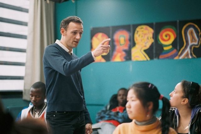 Professor François na sala de aula