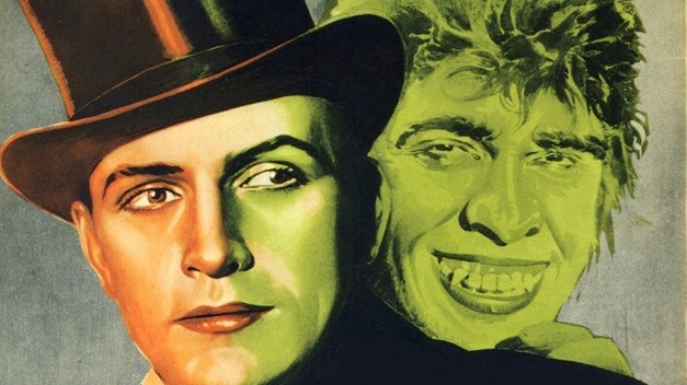 Cartaz da versão cinematográfica, de 1931. Hyde aparece verde como o Incrível Hulk…