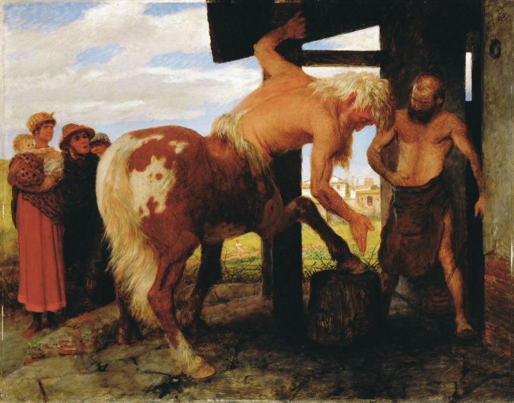 Centaur at the Village Blacksmith's Shop, de Arnold Böcklin - 1888