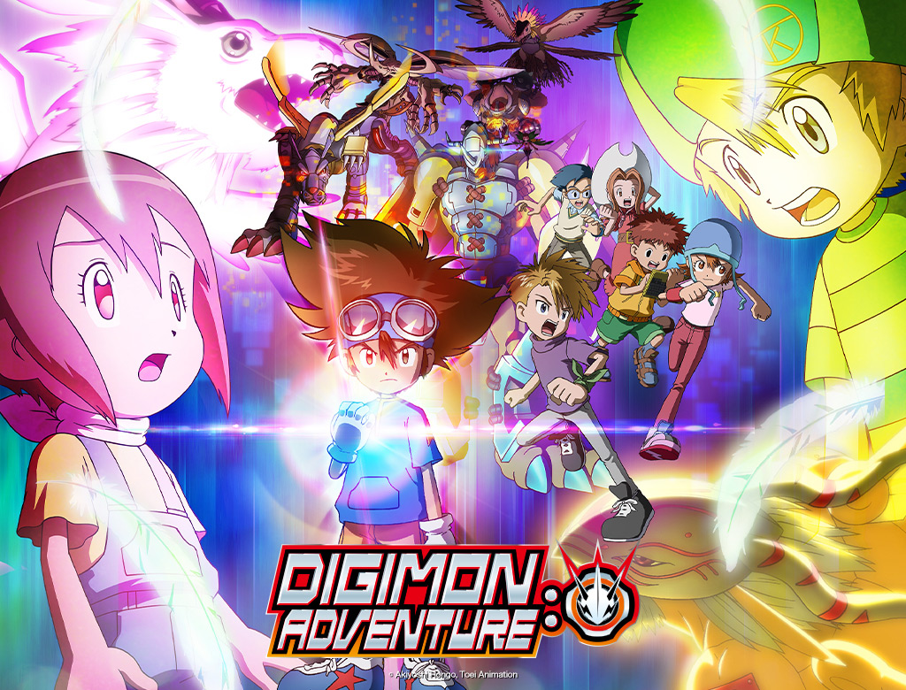 Arte promocional de Digimon Adventure: (2020)
Digiescolhidos e seus digimons ao centro da imagem