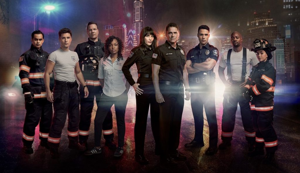 Imagem promocional da série "9-1-1 Lone Star" mostrando o elenco