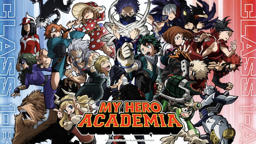 Personagens de My Hero Academia reunidos no anime da Crunchyroll.