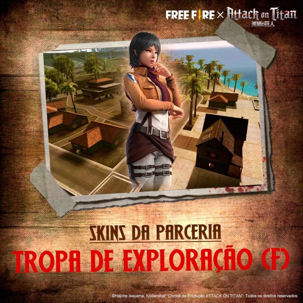 Skin do Attack on Titan no Free fire