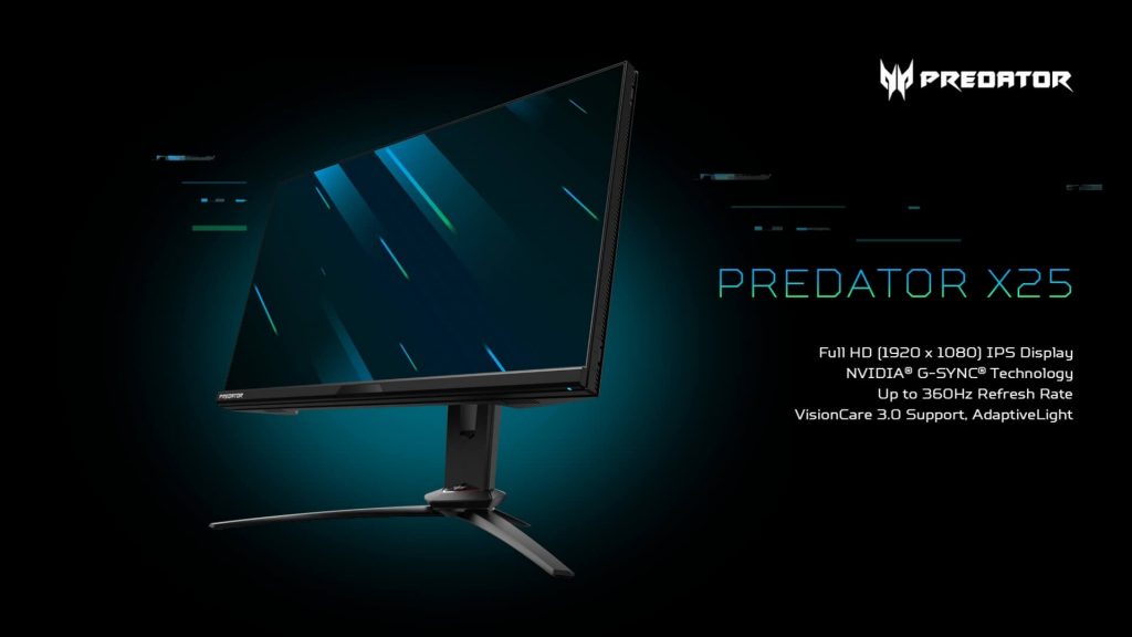 Monitor Predator X25 360Hz compatível com Reflex Latency