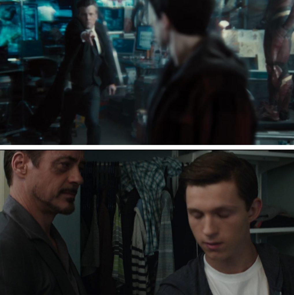 Bruce Wayne recruta Barry Allen e Tony Stark recruta Peter Parker para a Guerra Civil.