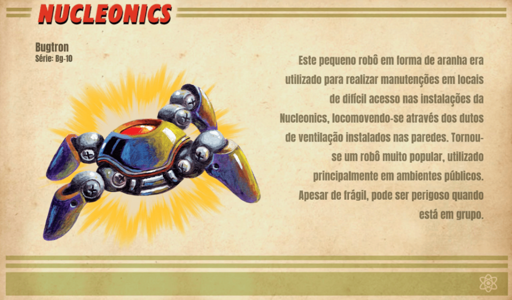 Card do robo Bugtron do jogo Retro Machina