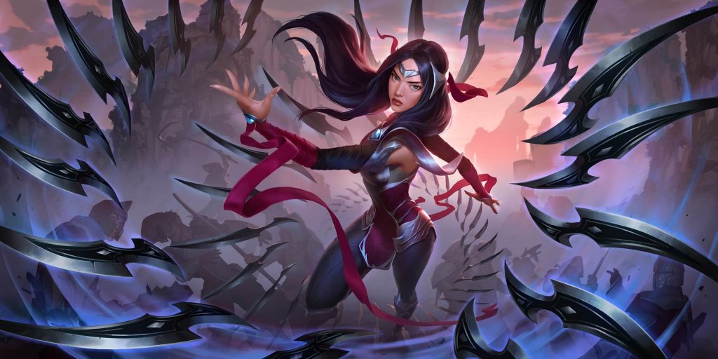 Campeã Irelia no jogo Legends of Runeterra