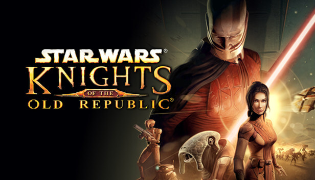 Capa do jogo knights of the republic mostrando um alien, Bastila shan e malak