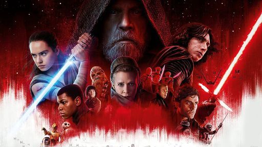 Capa do filme Star Wars mostrando os atores em seus papéis O Ultimo Jedi 