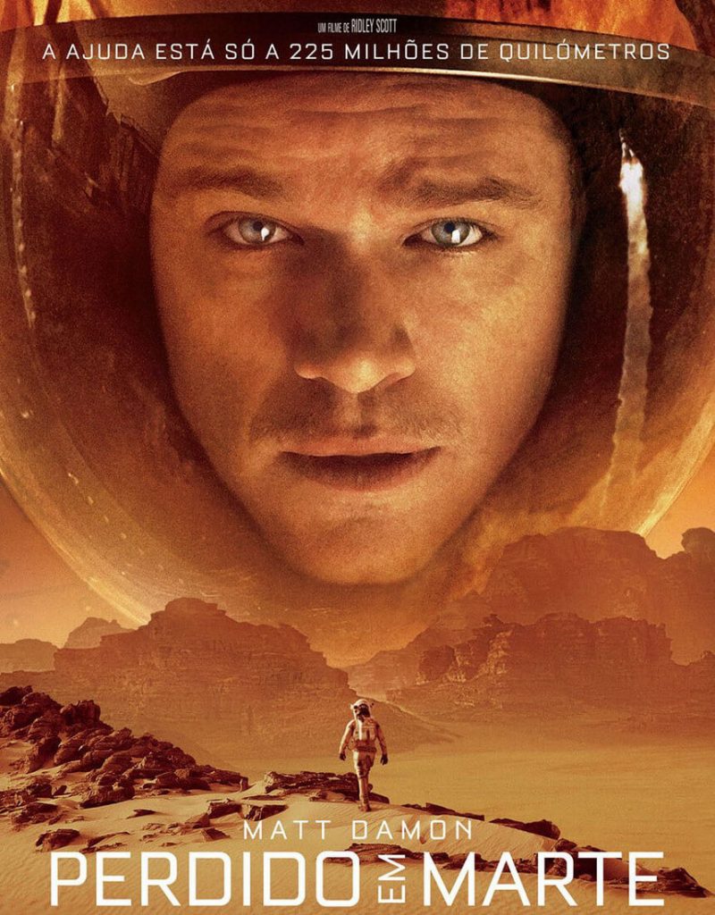 Poster oficial de "Perdidos em Marte" mostra o astronauta Mark em destaque com imagens do planeta vermelho ao fundo. Será exibido no FX Brasil.