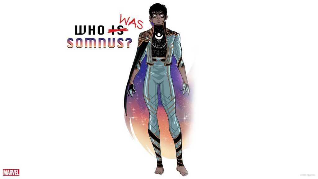 Imagem promocional de Somnus, escrito no fundo: "Quem é foi Somnus? lgbt