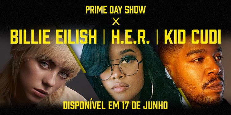 Billie Eilish, H.E.R e Kid Cudi serão atrações no Prime Day Show