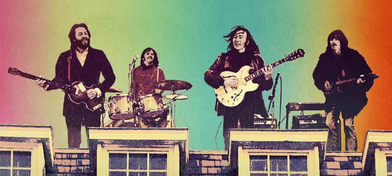 The Beatles no telhado em sua ultima apresentação