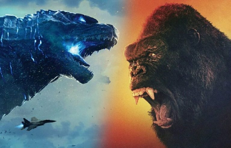 Godzilla e Kong se encarando ferozmente em poster do filme - Otageek