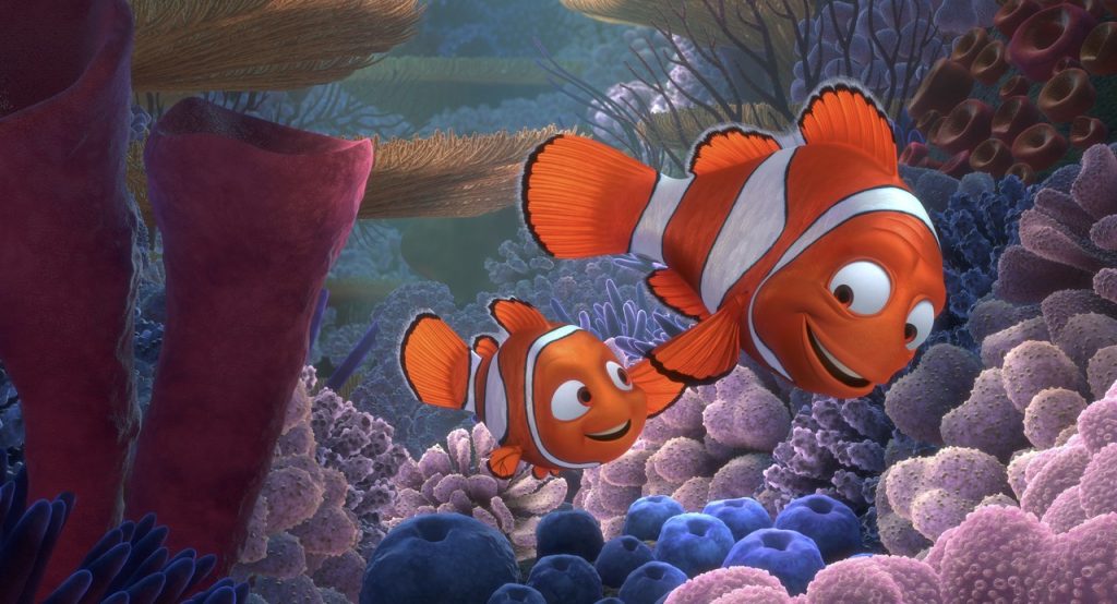 Marlin e Nemo em cena de "Procurando Nemo". - Otageek