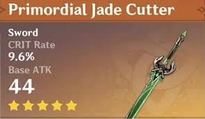 Espada Cortadora de Jade Primordial de genshin impact