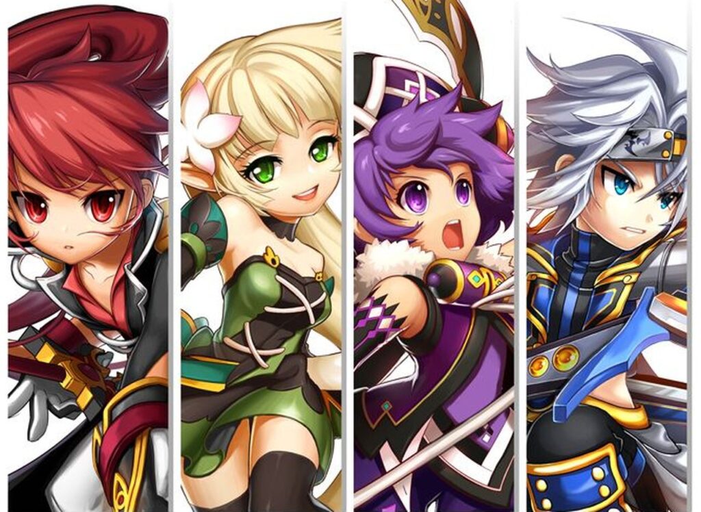 personagens de Grand Chase - elesis, lire, arme e lass - otageek