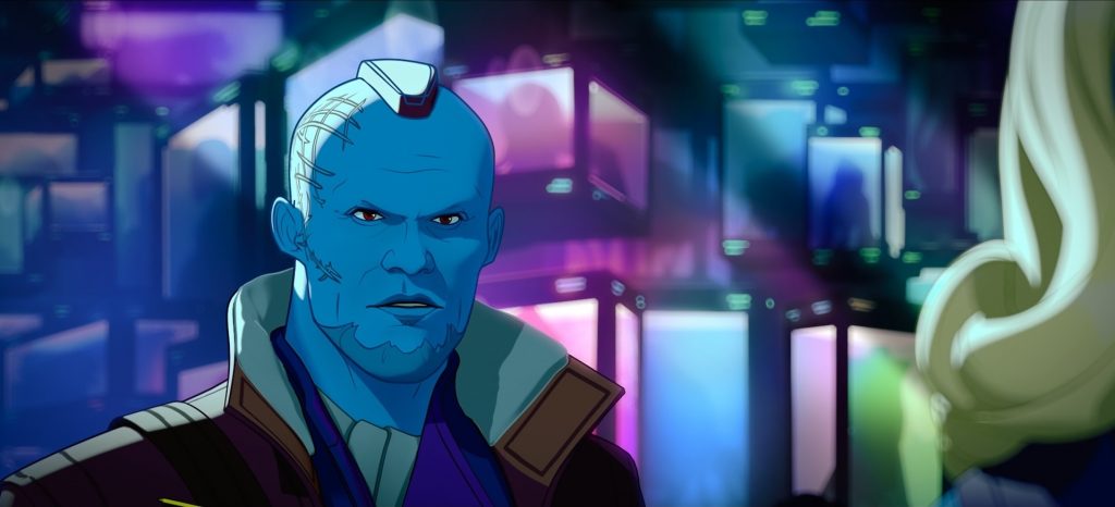 Yondu com o semblante de Michael Hooker em What if...?