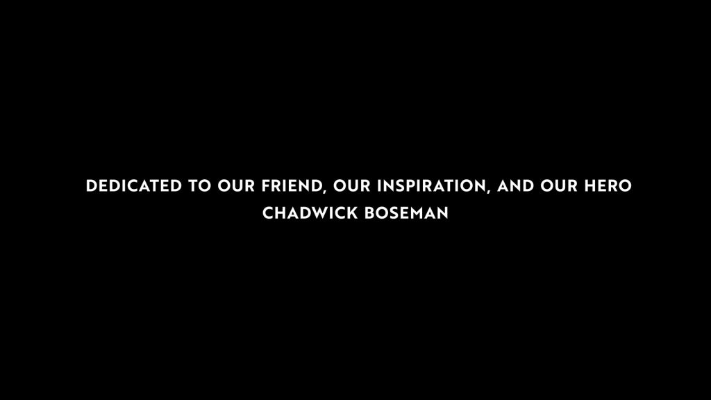 Dedicatória, ao final da animação o que aconteceria se... what if ao falecido ator: Dedicado ao nosso amigo, nossa inspiração, e nosso herói, Chadwick Boseman.