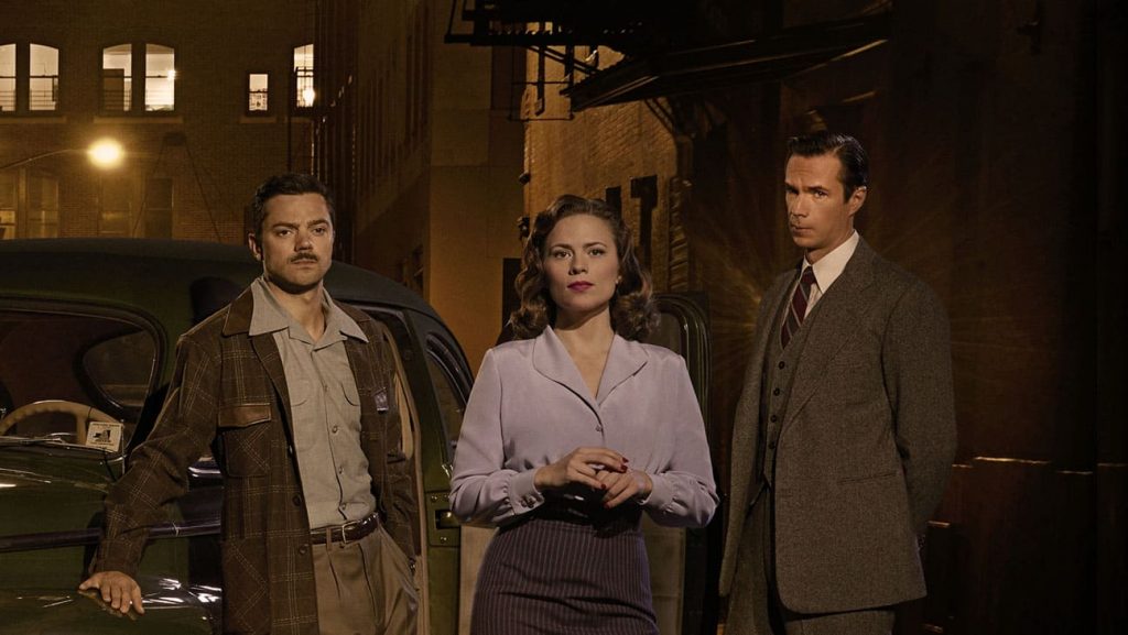 Howard Stark, Peggy Carter e Edwin Jarvis, personagens de "Agente Carter". - Otageek