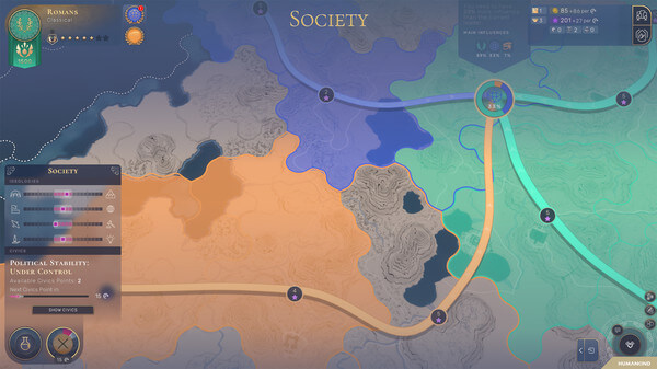 Mapa evidenciando por cor os diferentes povos tentando controlar uma terra
