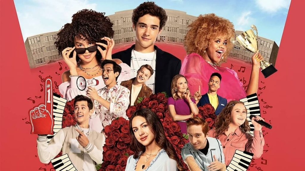 Imagem oficial com os personagens destacados de High School Musical, a série do Disney+