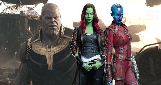 THANOS, GAMORA E NEBULOSA em Vingadores Ultimato