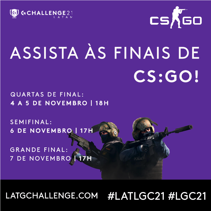 Assista às finais de CS:GO. 4 e 5 de novembro às 18 horas. 6 e 7 de novembro às 17 horas. Finais do Logitech G Challenge 2021 no Brasil começam no dia 26 de outubro - Otageek