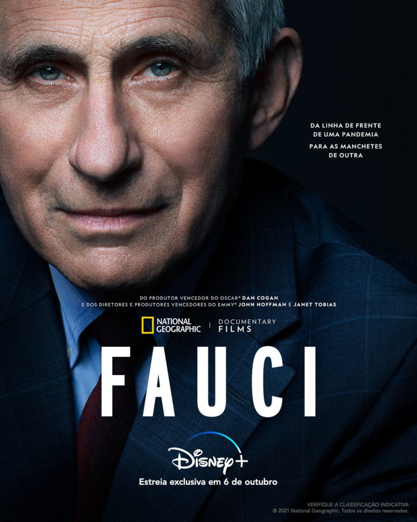 Pôster do documentário de longa-metragem "Fauci", disponível na Disney+ em 6 de outubro