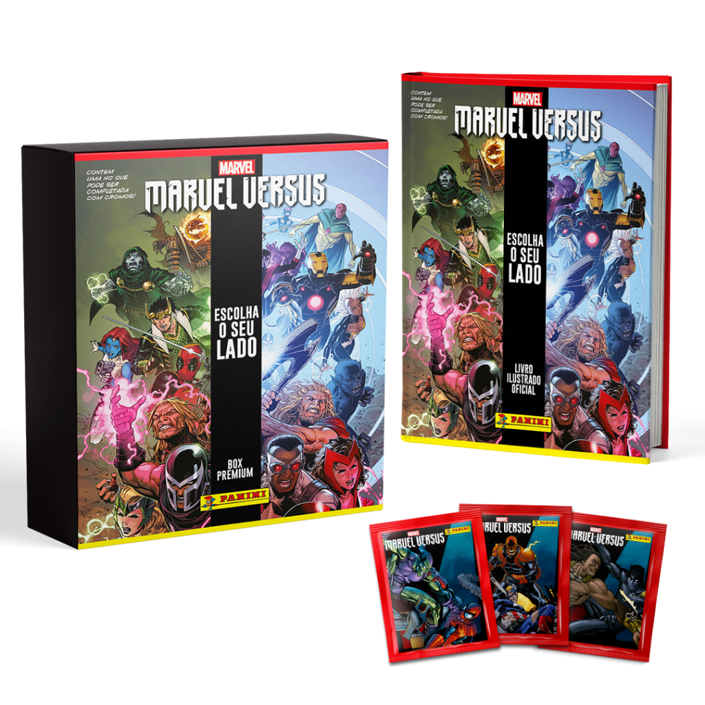 álbum de figurinhas Marvel Versus - otageek