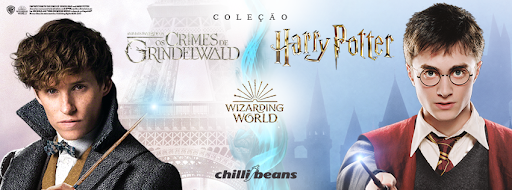 Harry Potter e Newt Scamander em imagem promocional da Chilli Beans.