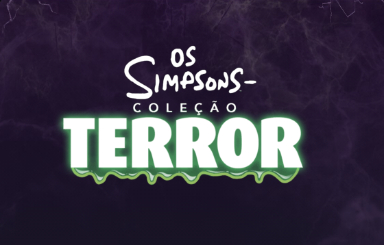 Poster da coleção de terror dos simpsons trazendo o titulo no centro 